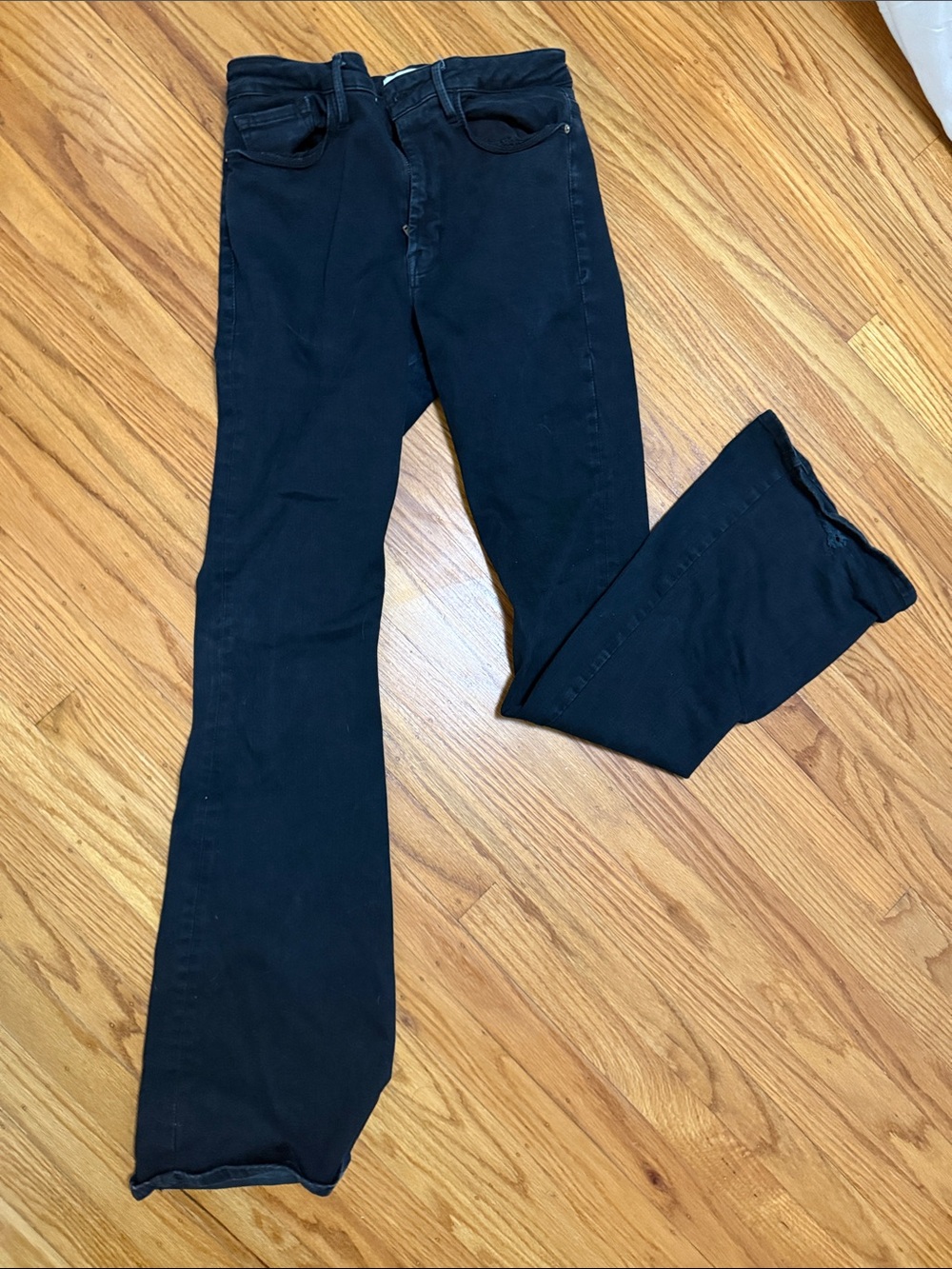 Frame Denim Black Flare Jeans
